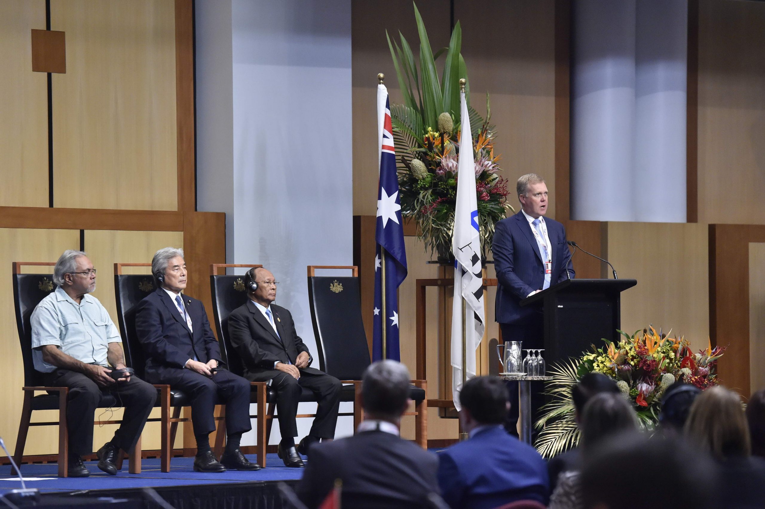 Speaker of the Australian House of Representatives, the Hon Tony Smith MP, addressing delegates at the APPF28 Opening Ceremony